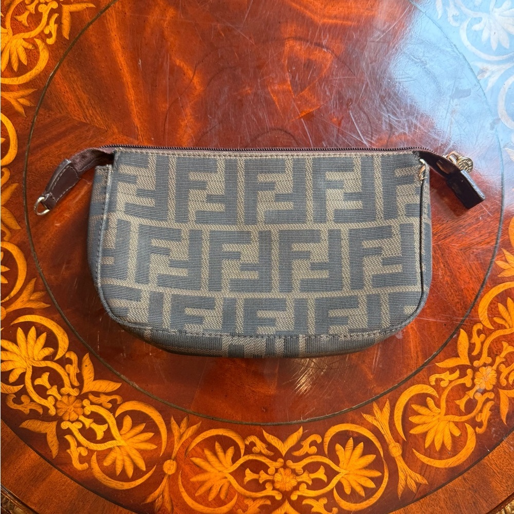Fendi Zucca Canvas Brown FF Zip Pouch MSRP $1395 - Picture 12 of 12